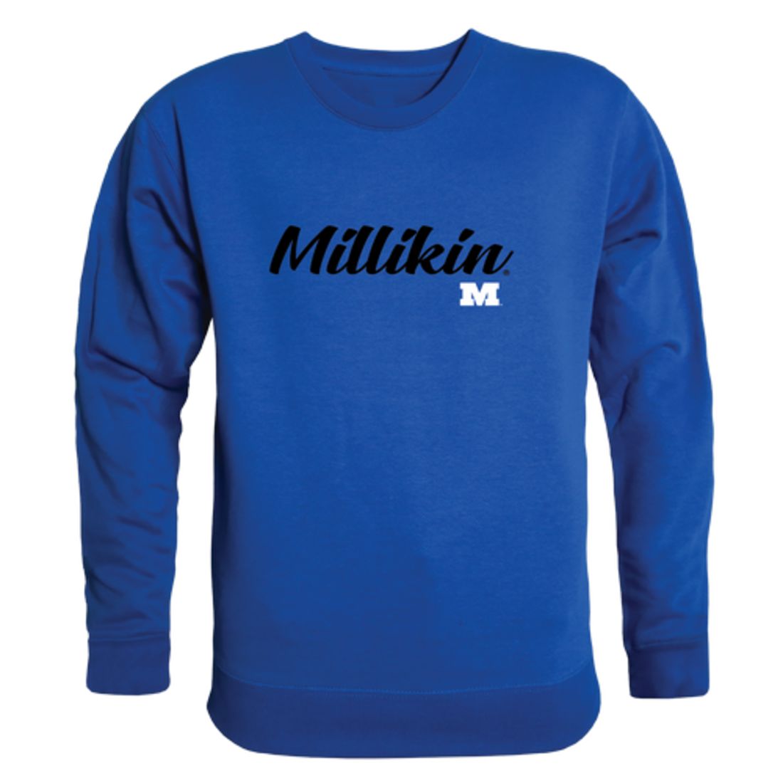 Millikin University Big Blue Script Crewneck Pullover Sweatshirt Sweater Black-Campus-Wardrobe