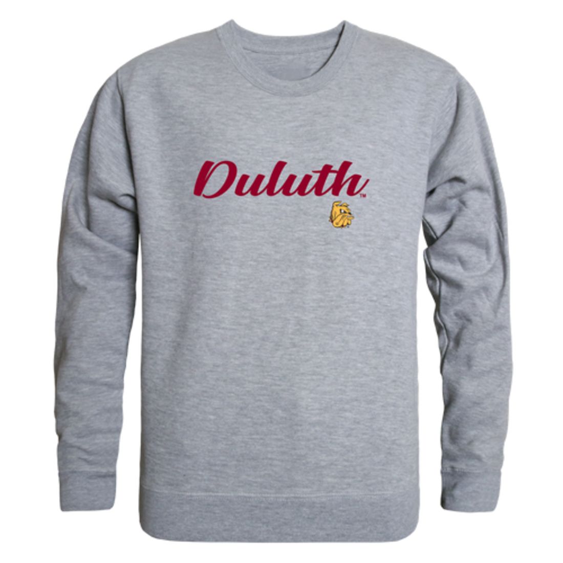 UMD University of Minnesota Duluth Bulldogs Script Crewneck Pullover Sweatshirt Sweater Black-Campus-Wardrobe