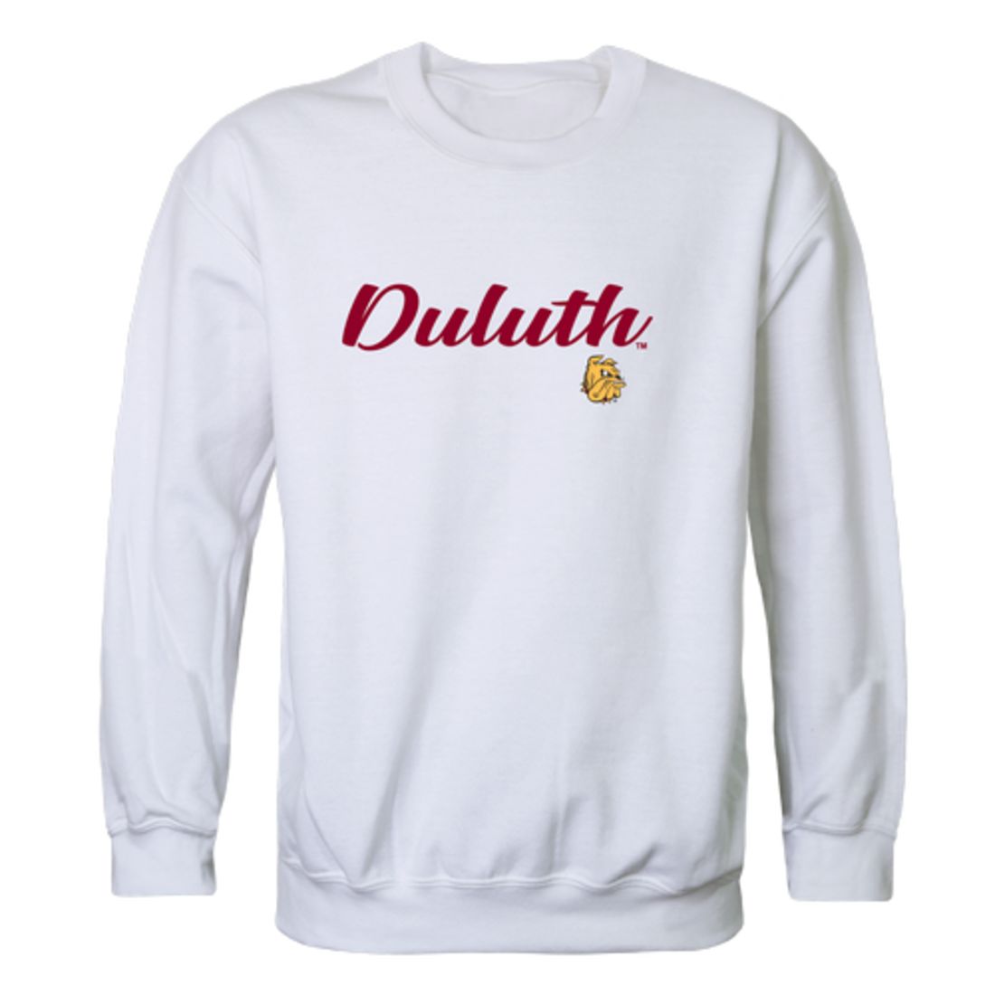 UMD University of Minnesota Duluth Bulldogs Script Crewneck Pullover Sweatshirt Sweater Black-Campus-Wardrobe