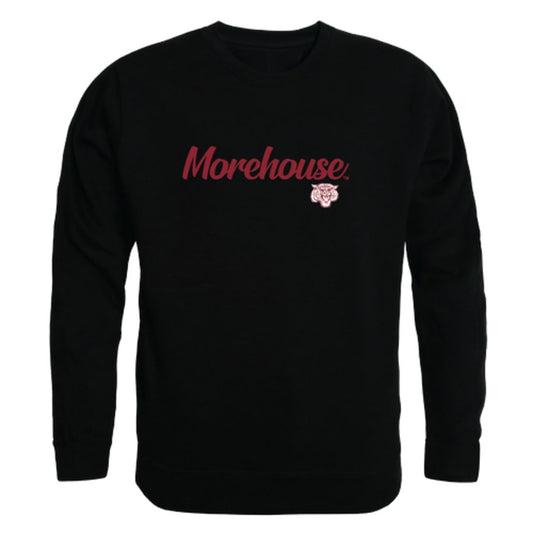 Morehouse College Maroon Tigers Script Crewneck Pullover Sweatshirt Sweater Black-Campus-Wardrobe