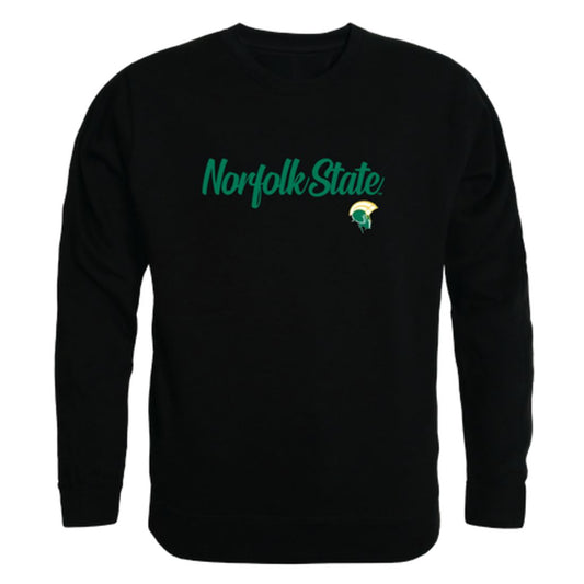 NSU Norfolk State University Spartans Script Crewneck Pullover Sweatshirt Sweater Black-Campus-Wardrobe