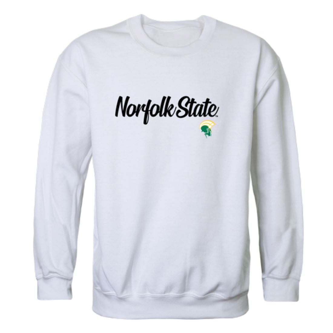 NSU Norfolk State University Spartans Script Crewneck Pullover Sweatshirt Sweater Black-Campus-Wardrobe