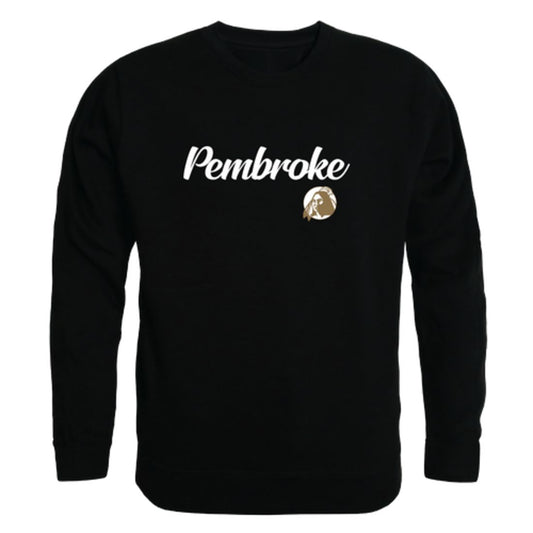 UNCP University of North Carolina at Pembroke Braves Script Crewneck Pullover Sweatshirt Sweater Black-Campus-Wardrobe