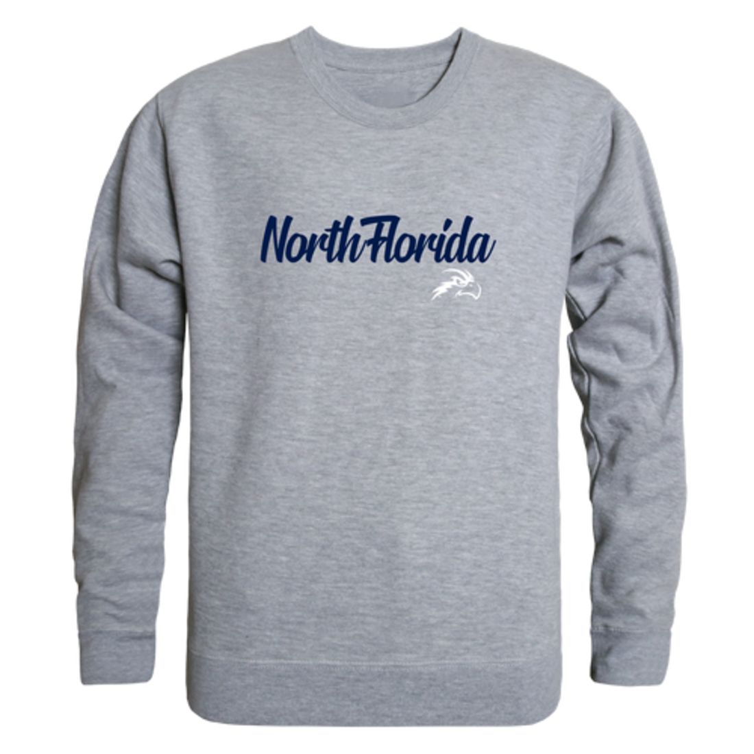 UNF University of North Florida Osprey Script Crewneck Pullover Sweatshirt Sweater Black-Campus-Wardrobe