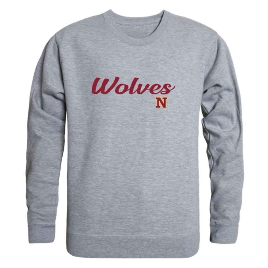 NSU Northern State University Wolves Script Crewneck Pullover Sweatshirt Sweater Black-Campus-Wardrobe