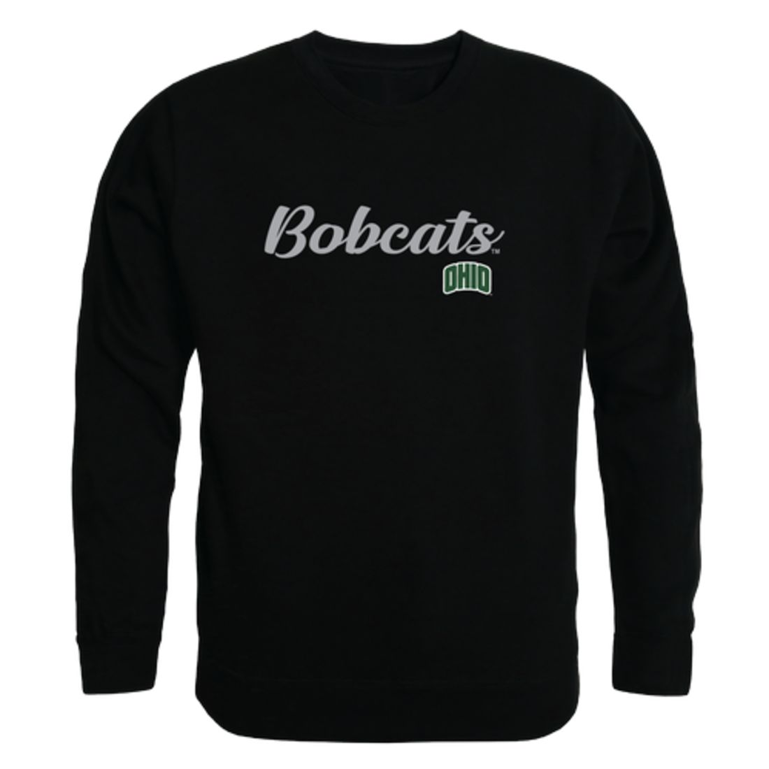 Ohio University Bobcats Script Crewneck Pullover Sweatshirt Sweater Black-Campus-Wardrobe