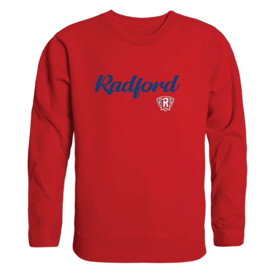 Radford University Highlanders Script Crewneck Pullover Sweatshirt Sweater Black-Campus-Wardrobe