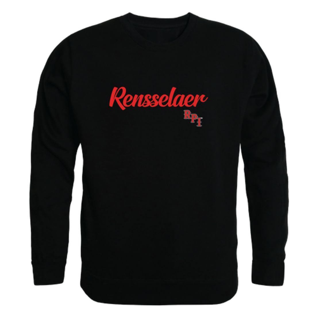 RPI Rensselaer Polytechnic Institute Engineers Script Crewneck Pullover Sweatshirt Sweater Black-Campus-Wardrobe