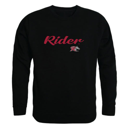Rider University Broncs Script Crewneck Pullover Sweatshirt Sweater Black-Campus-Wardrobe