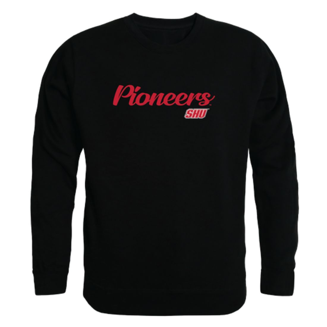 Sacred Heart University Pioneers Script Crewneck Pullover Sweatshirt Sweater Black-Campus-Wardrobe