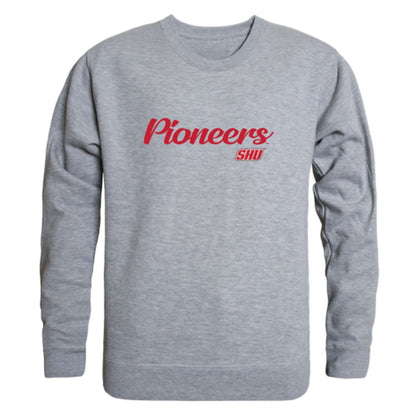 Sacred Heart University Pioneers Script Crewneck Pullover Sweatshirt Sweater Black-Campus-Wardrobe