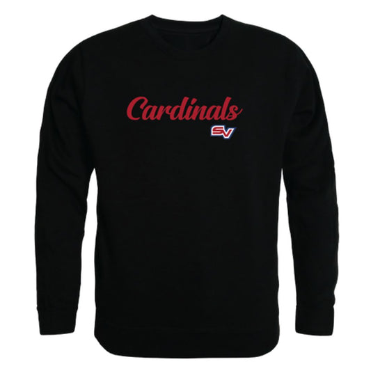 SVSU Saginaw Valley State University Cardinals Script Crewneck Pullover Sweatshirt Sweater Black-Campus-Wardrobe