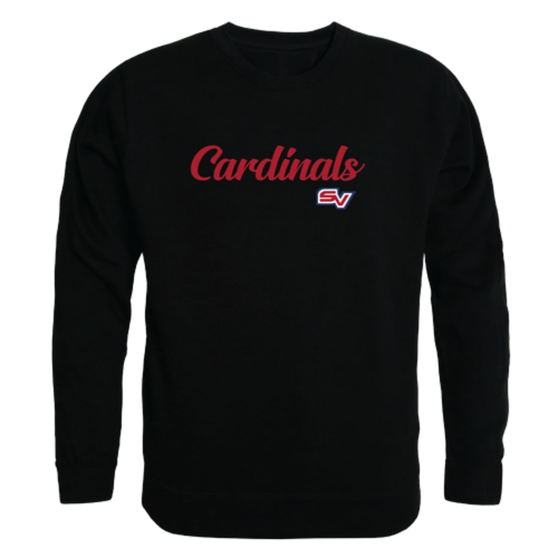 SVSU Saginaw Valley State University Cardinals Script Crewneck Pullover Sweatshirt Sweater Black-Campus-Wardrobe