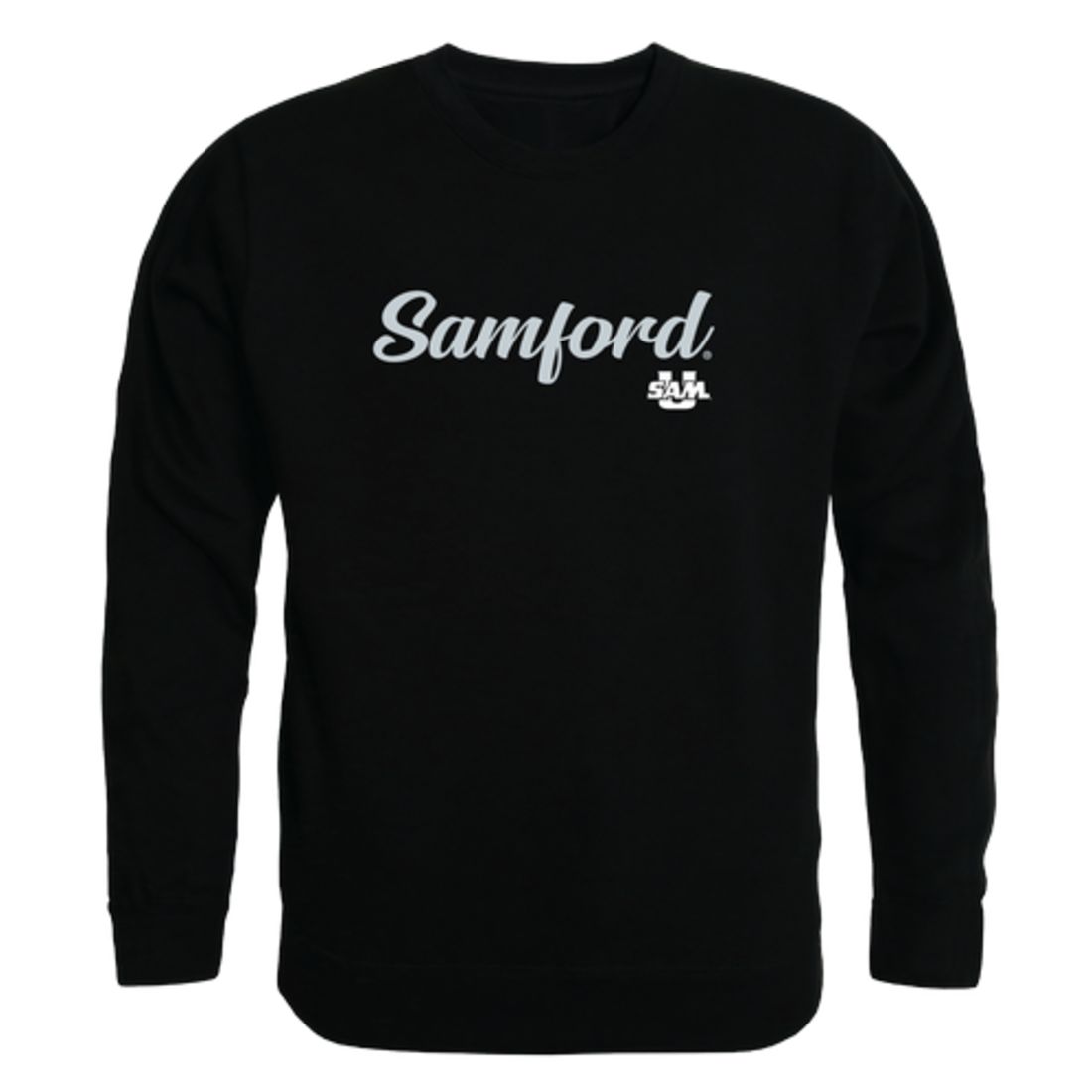 Samford University Bulldogs Script Crewneck Pullover Sweatshirt Sweater Black-Campus-Wardrobe