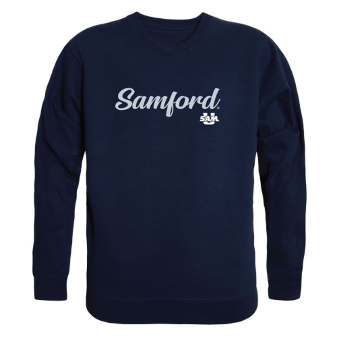 Samford University Bulldogs Script Crewneck Pullover Sweatshirt Sweater Black-Campus-Wardrobe