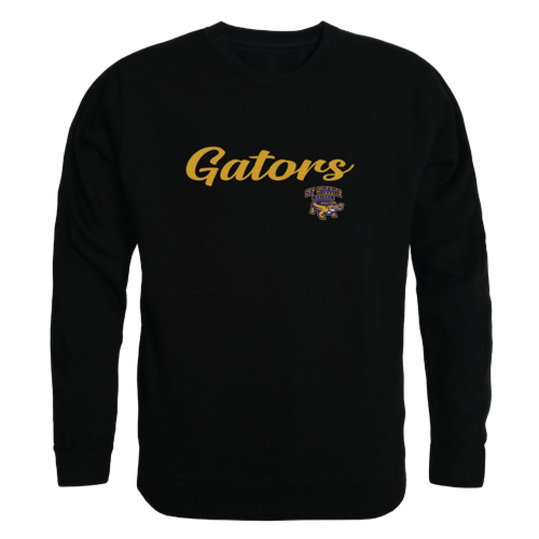 SFSU San Francisco State University Gators Script Crewneck Pullover Sweatshirt Sweater Black-Campus-Wardrobe