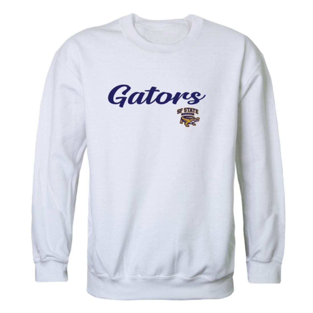 SFSU San Francisco State University Gators Script Crewneck Pullover Sweatshirt Sweater Black-Campus-Wardrobe