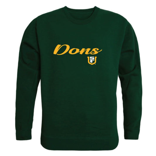 USFCA University of San Francisco Dons Script Crewneck Pullover Sweatshirt Sweater Forest-Campus-Wardrobe