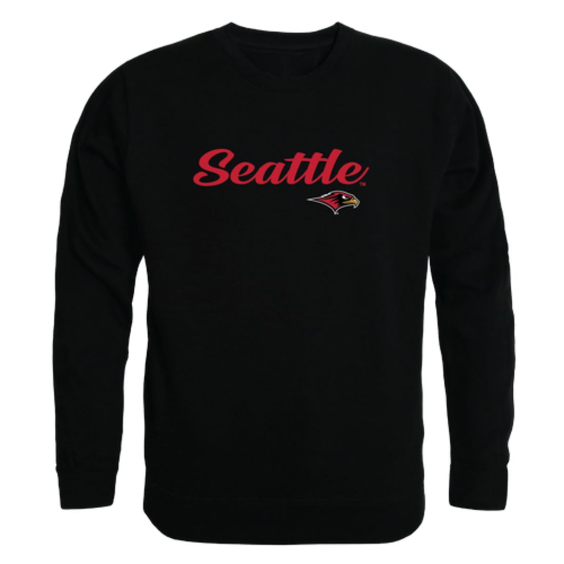 Seattle University Redhawks Script Crewneck Pullover Sweatshirt Sweater Black-Campus-Wardrobe