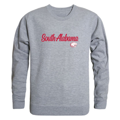 University of South Alabama Jaguars Script Crewneck Pullover Sweatshirt Sweater Black-Campus-Wardrobe