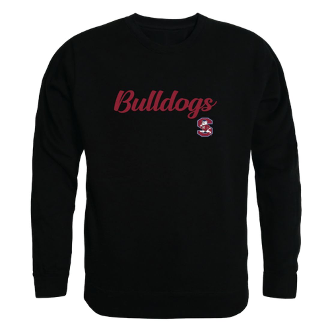 South Carolina State University Bulldogs Script Crewneck Pullover Sweatshirt Sweater Black-Campus-Wardrobe