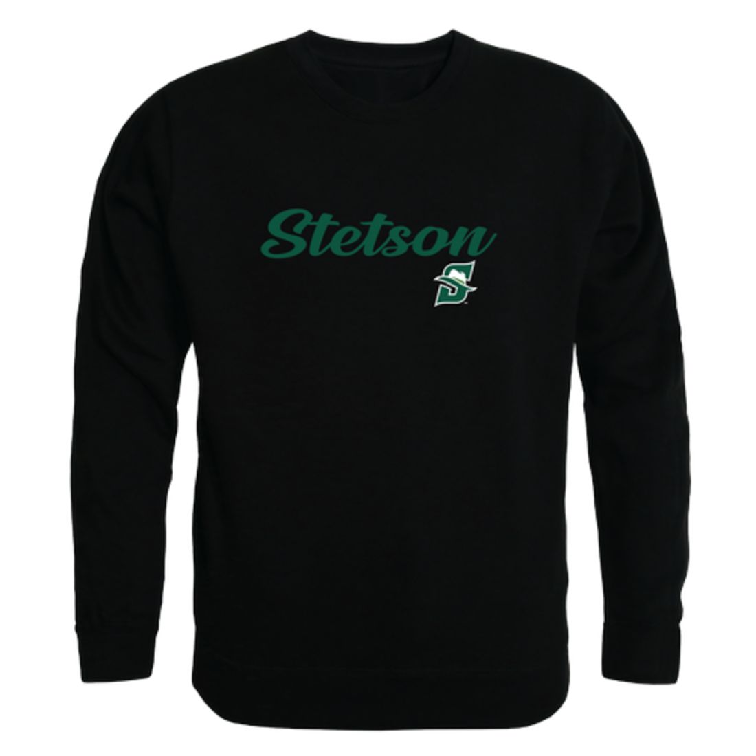 Stetson University Hatters Script Crewneck Pullover Sweatshirt Sweater Black-Campus-Wardrobe