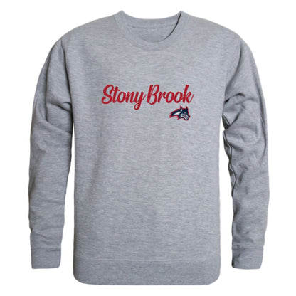 Stony Brook University Seawolves Script Crewneck Pullover Sweatshirt Sweater Black-Campus-Wardrobe