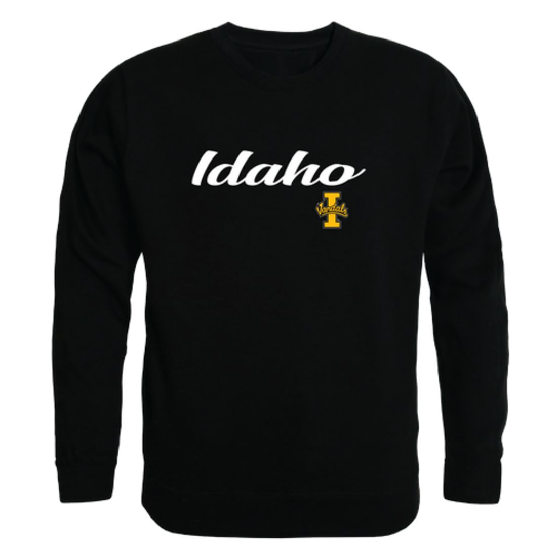 University of Idaho Vandals Script Crewneck Pullover Sweatshirt Sweater Black-Campus-Wardrobe
