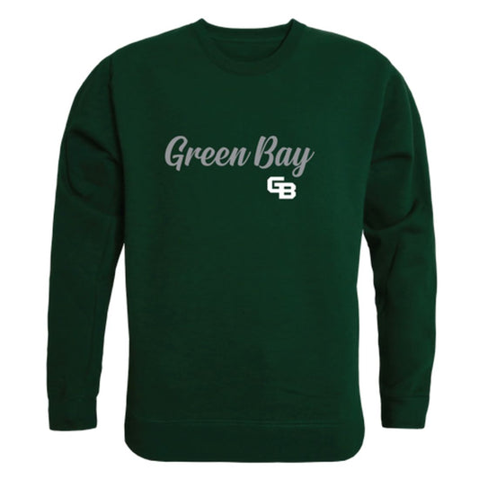 Mouseover Image, UWGB University of Wisconsin-Green Bay Phoenix Script Crewneck Pullover Sweatshirt Sweater Black-Campus-Wardrobe