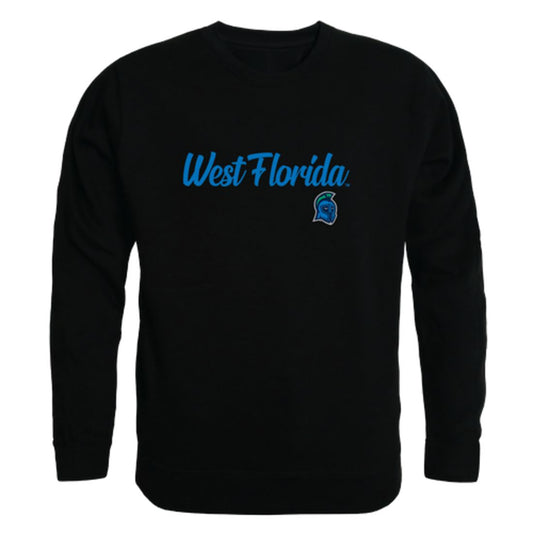 UWF University of West Florida Argonauts Script Crewneck Pullover Sweatshirt Sweater Black-Campus-Wardrobe