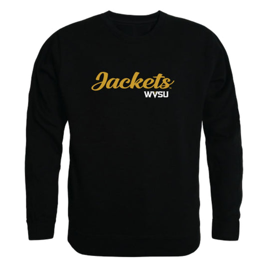 WVSU West Virginia State University Yellow Jackets Script Crewneck Pullover Sweatshirt Sweater Black-Campus-Wardrobe