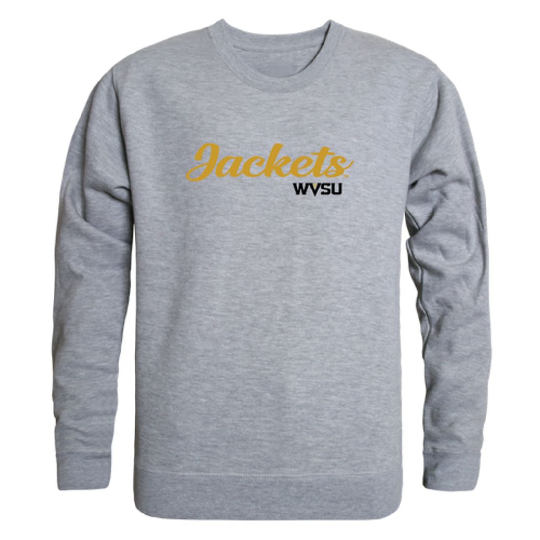 WVSU West Virginia State University Yellow Jackets Script Crewneck Pullover Sweatshirt Sweater Black-Campus-Wardrobe