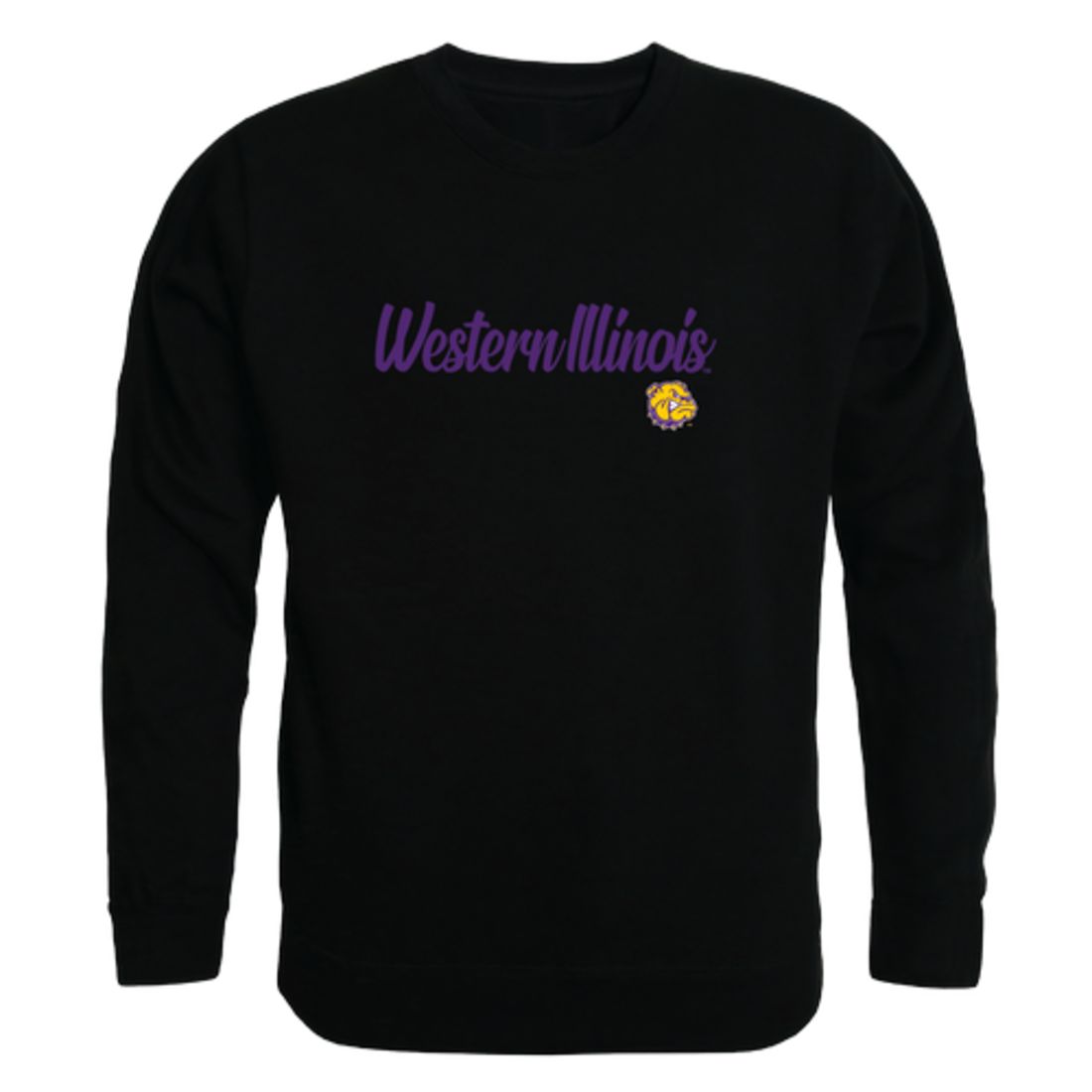 WIU Western Illinois University Leathernecks Script Crewneck Pullover Sweatshirt Sweater Black-Campus-Wardrobe