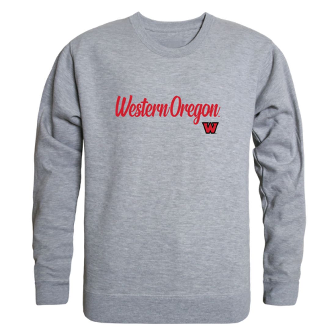 WOU Western Oregon University Wolves Script Crewneck Pullover Sweatshirt Sweater Black-Campus-Wardrobe