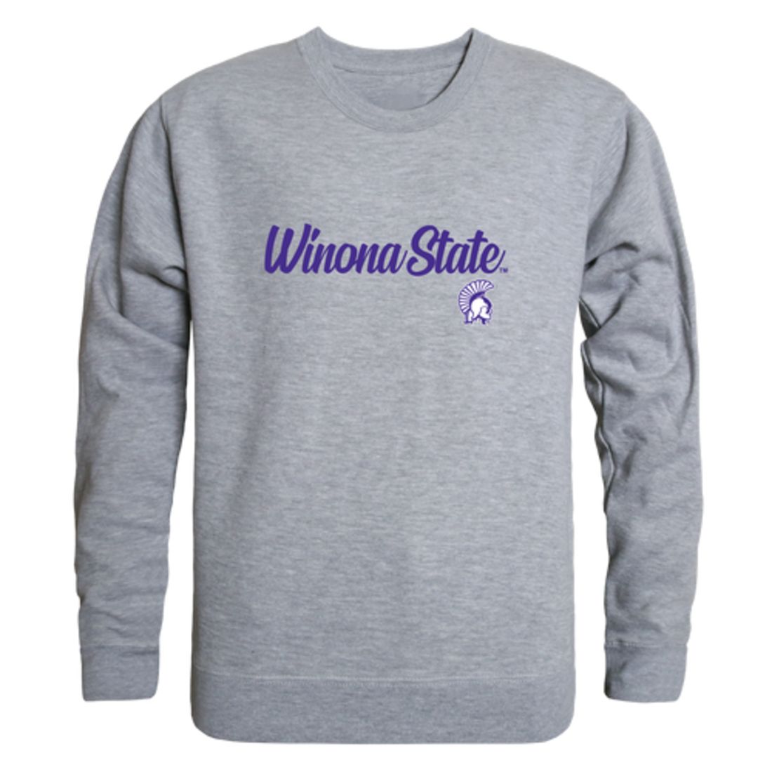 Winona State University Warriors Script Crewneck Pullover Sweatshirt Sweater Black-Campus-Wardrobe