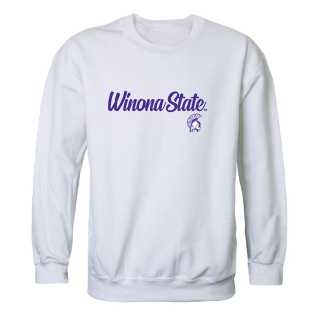 Winona State University Warriors Script Crewneck Pullover Sweatshirt Sweater Black-Campus-Wardrobe