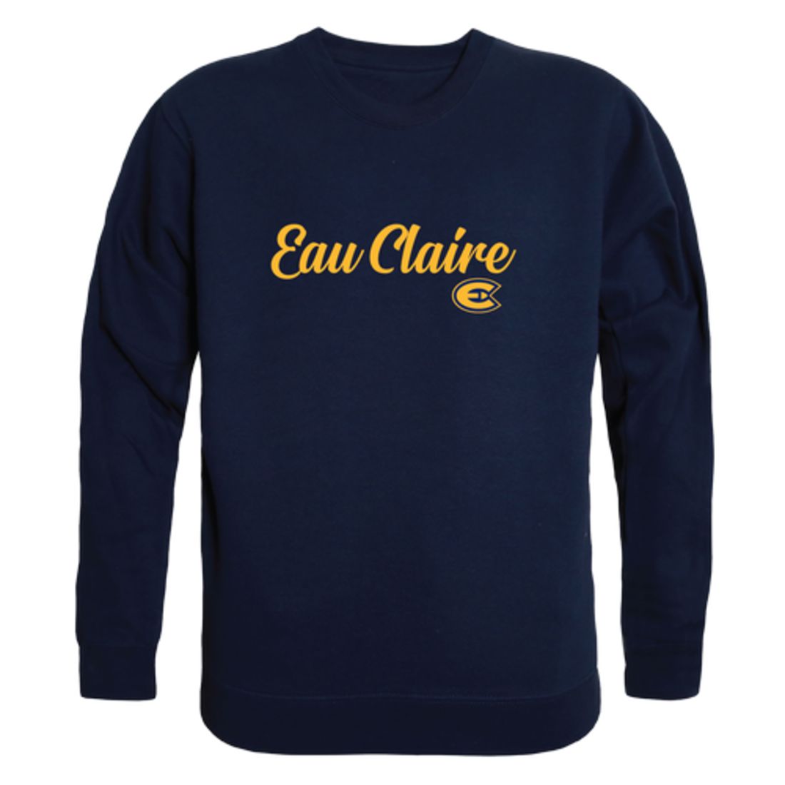 UWEC University of Wisconsin-Eau Claire Blugolds Script Crewneck Pullover Sweatshirt Sweater Black-Campus-Wardrobe