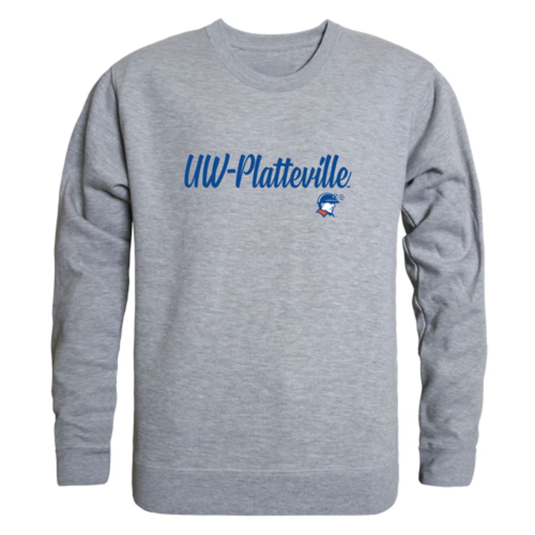 UW University of Wisconsin Platteville Pioneers Script Crewneck Pullover Sweatshirt Sweater Black-Campus-Wardrobe