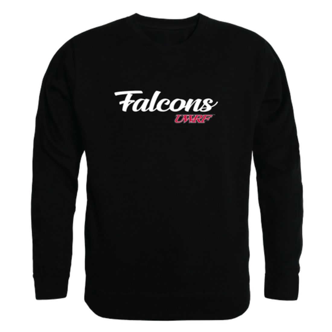 UWRF University of Wisconsin River Falls Falcons Script Crewneck Pullover Sweatshirt Sweater Black-Campus-Wardrobe