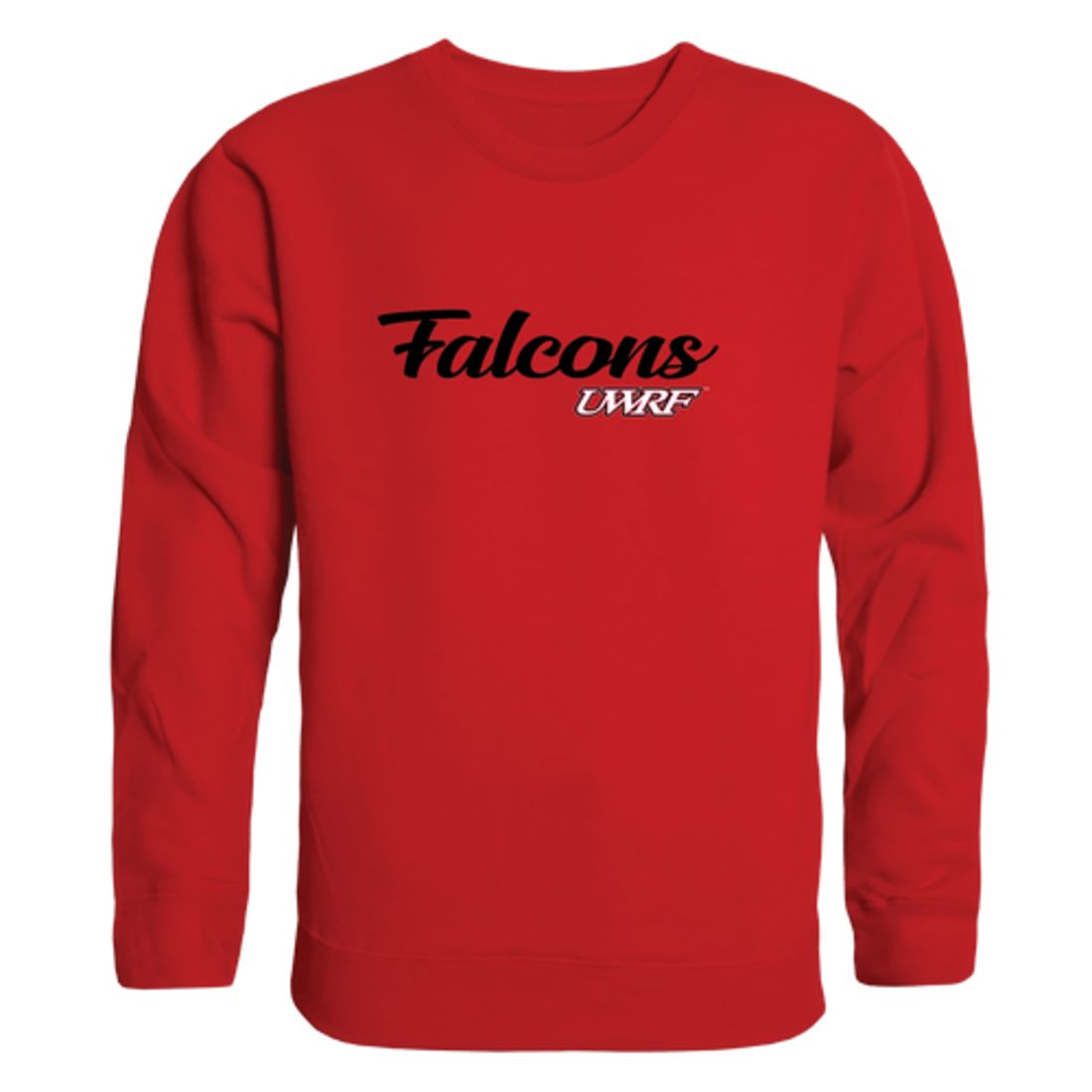 UWRF University of Wisconsin River Falls Falcons Script Crewneck Pullover Sweatshirt Sweater Black-Campus-Wardrobe
