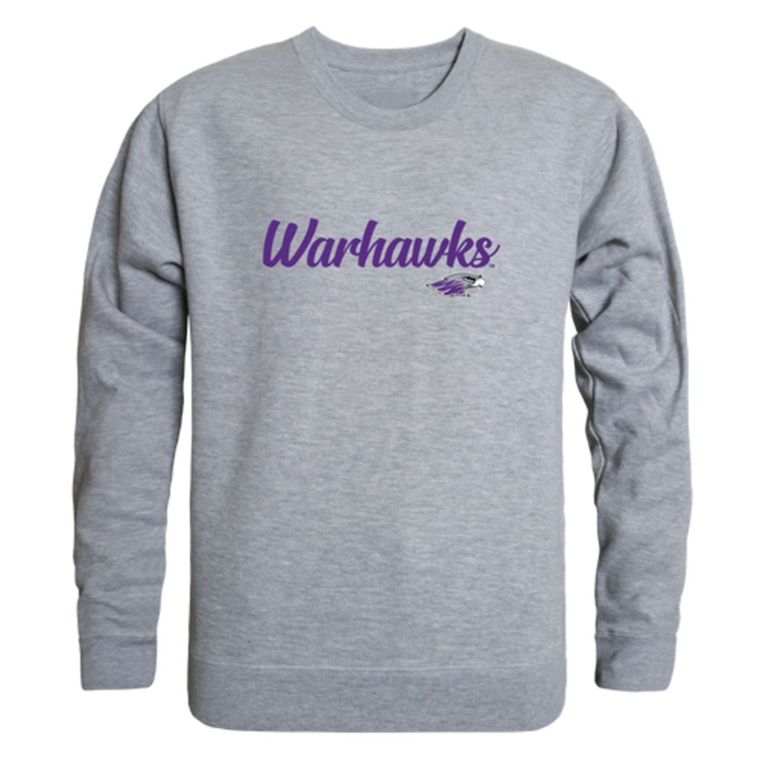 UWW University of Wisconsin Whitewater Warhawks Script Crewneck Pullover Sweatshirt Sweater Black-Campus-Wardrobe