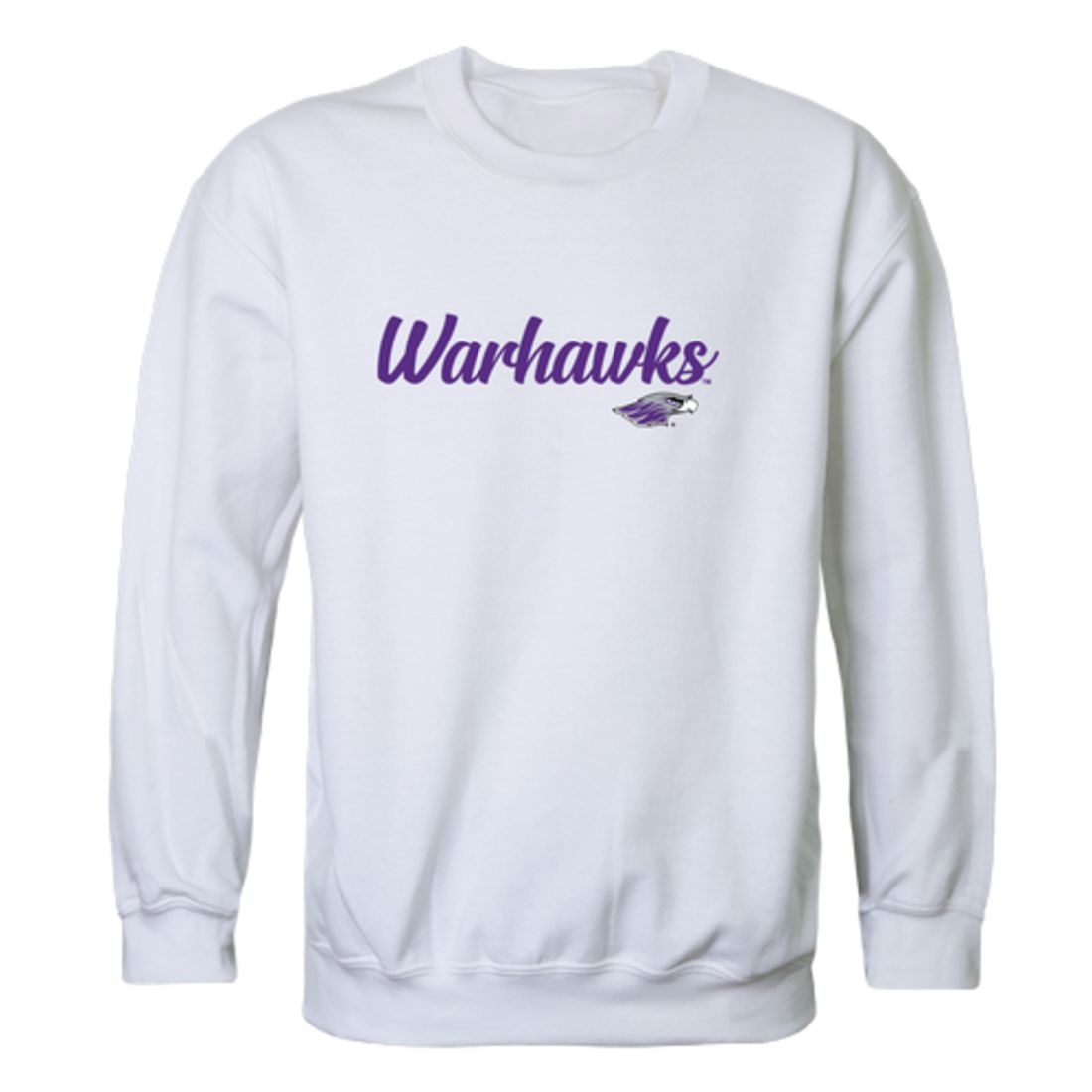 UWW University of Wisconsin Whitewater Warhawks Script Crewneck Pullover Sweatshirt Sweater Black-Campus-Wardrobe