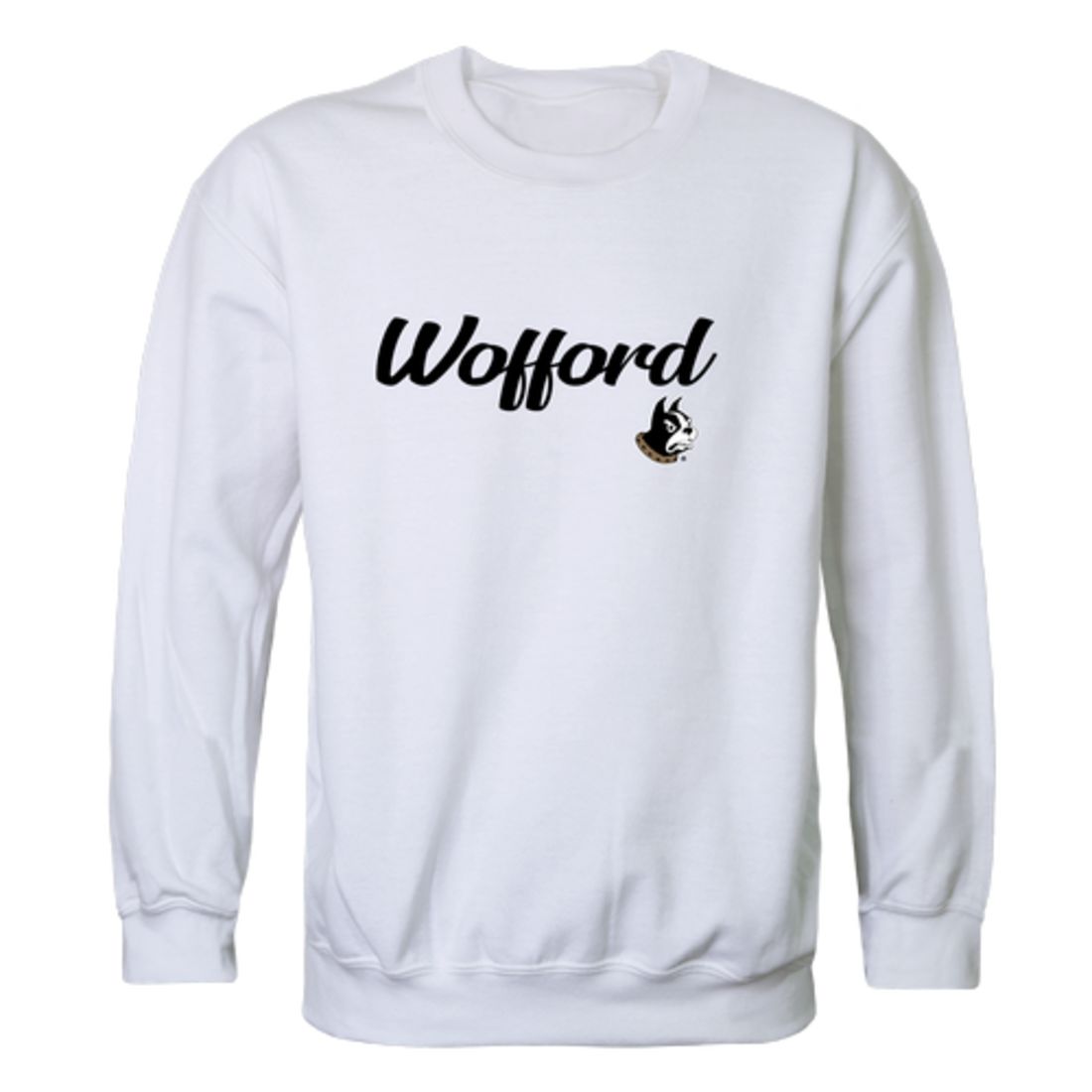 Wofford College Terriers Script Crewneck Pullover Sweatshirt Sweater Black-Campus-Wardrobe