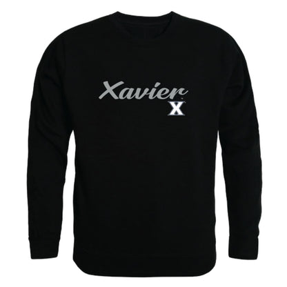 Xavier University Musketeers Script Crewneck Pullover Sweatshirt Sweater Black-Campus-Wardrobe