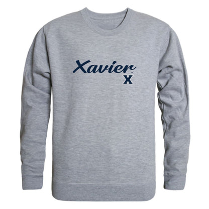 Xavier University Musketeers Script Crewneck Pullover Sweatshirt Sweater Black-Campus-Wardrobe