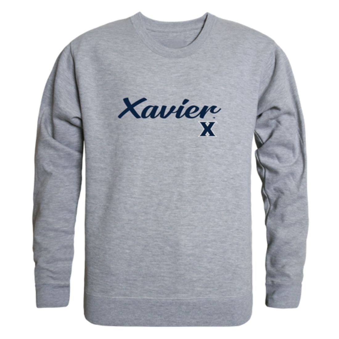 Xavier University Musketeers Script Crewneck Pullover Sweatshirt Sweater Black-Campus-Wardrobe