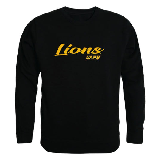 UAPB University of Arkansas Pine Bluff Golden Lions Script Crewneck Pullover Sweatshirt Sweater Black-Campus-Wardrobe