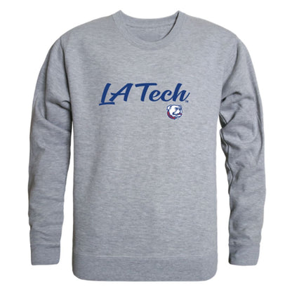 Louisiana Tech University Bulldogs Script Crewneck Pullover Sweatshirt Sweater Black-Campus-Wardrobe