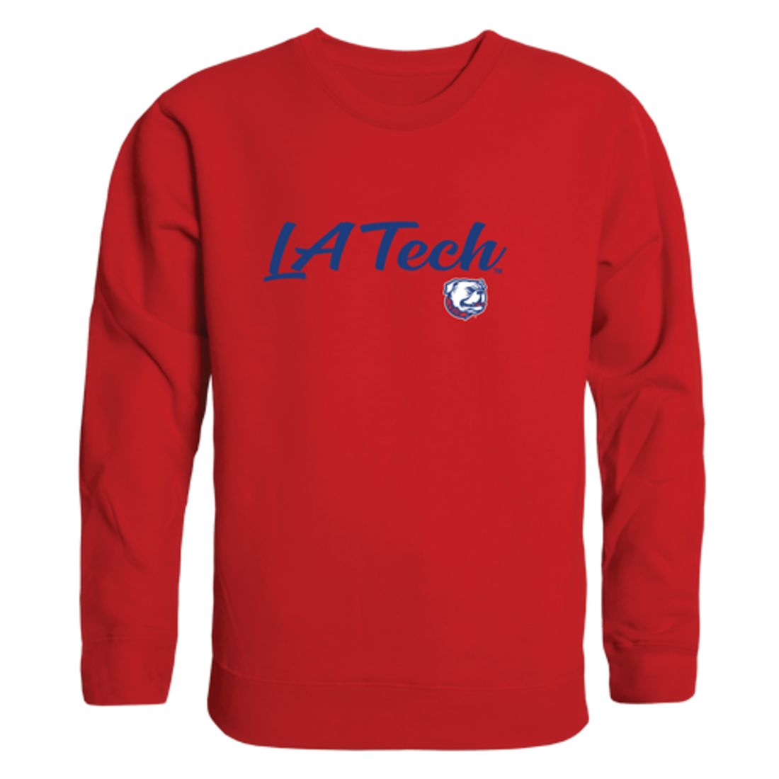 Louisiana Tech University Bulldogs Script Crewneck Pullover Sweatshirt Sweater Black-Campus-Wardrobe