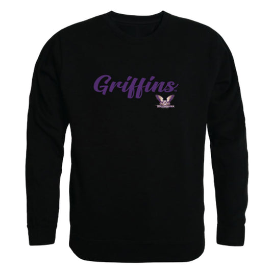 Westminster College Griffins Script Crewneck Pullover Sweatshirt Sweater Black-Campus-Wardrobe